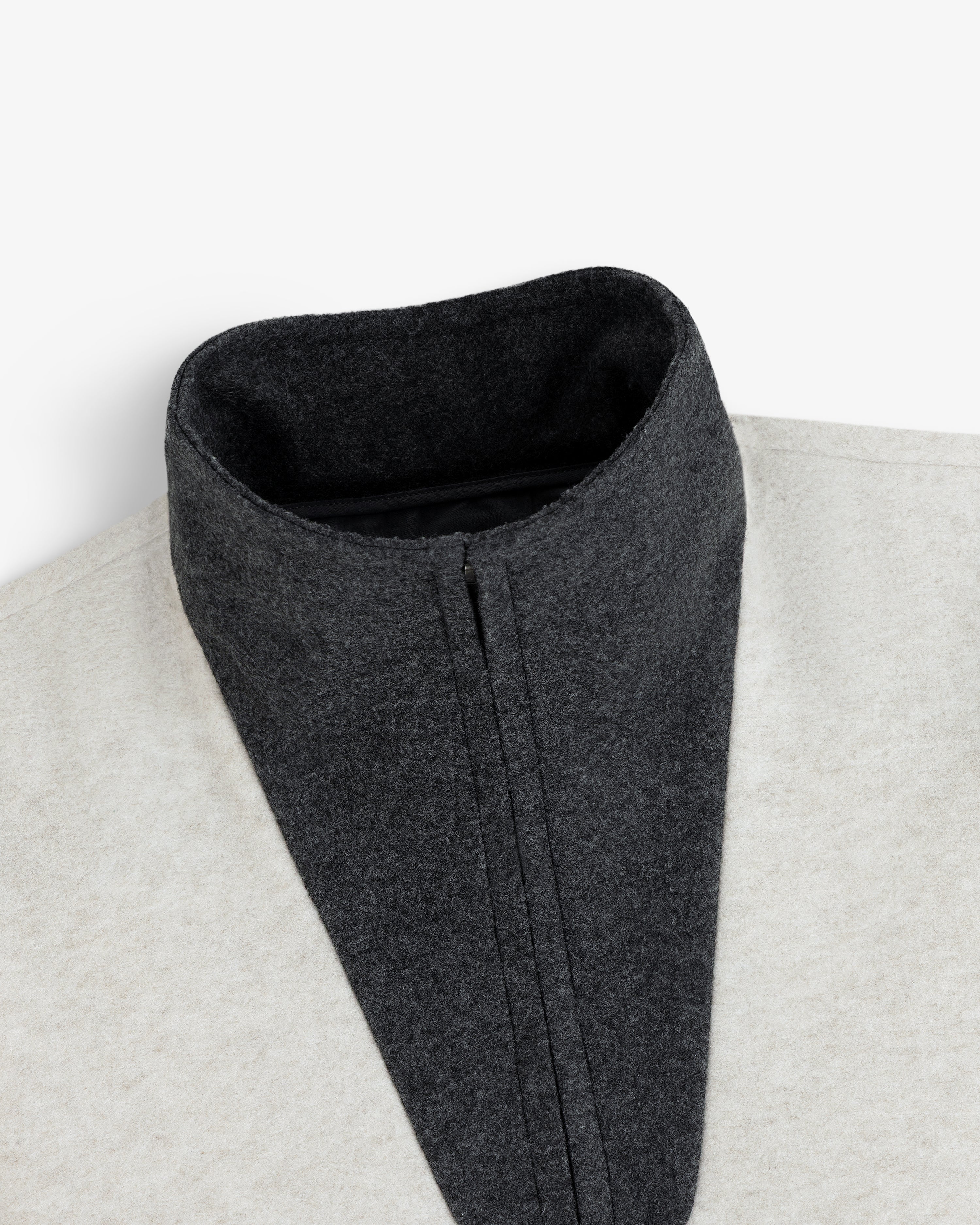 Surplus Fleece Quarter Zip Pullover in light gray with a dark gray stand-up collar.