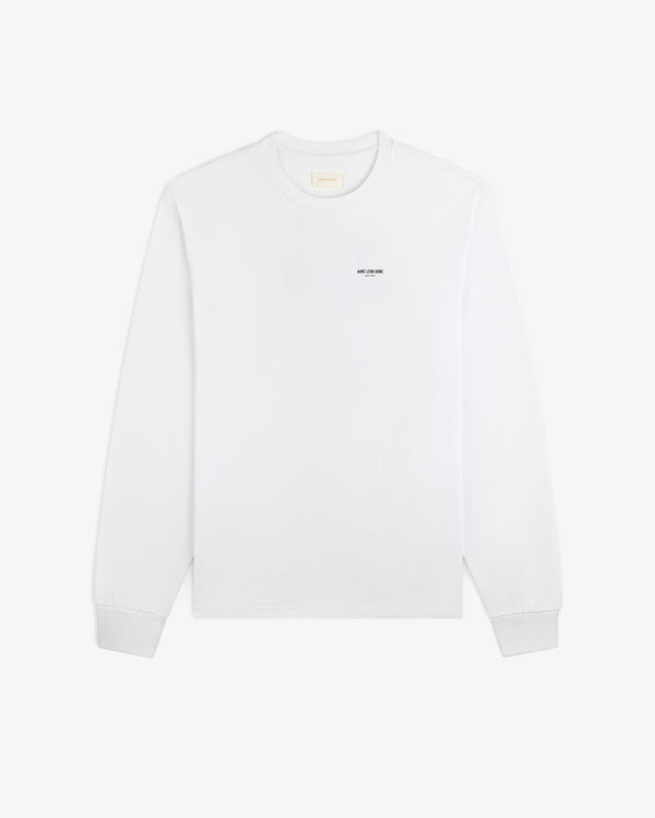White long-sleeve Long-Sleeve Sailing Tee with a small black logo on the left chest.
