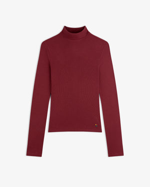 Ribbed Mockneck Long-Sleeve Tee
