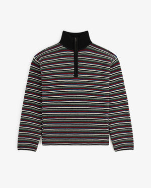 Ottoman Stripe Quarter Zip Sweater