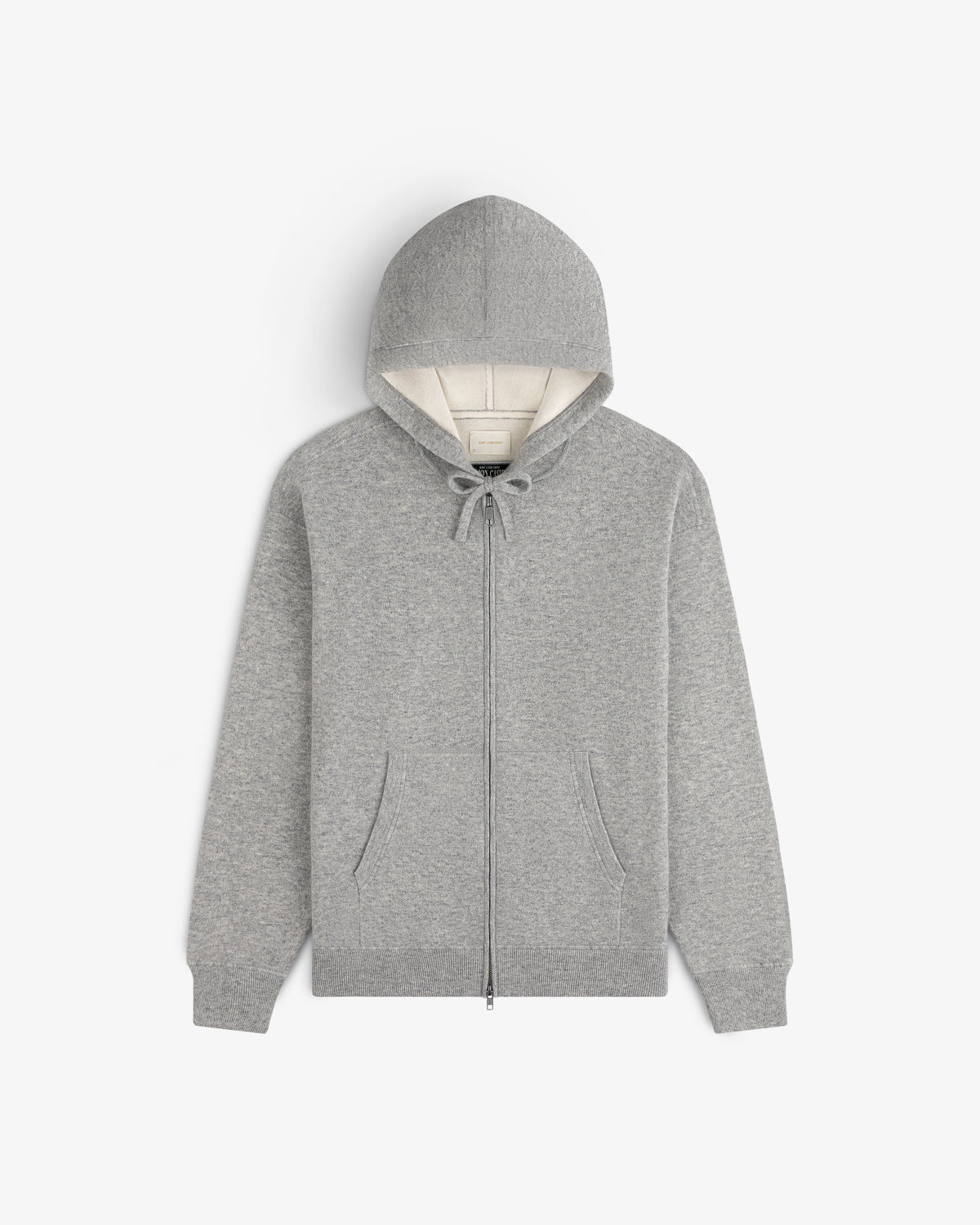 Full-Zip Pavilion Cashmere Hoodie with front pockets and hood, shown against a white background.