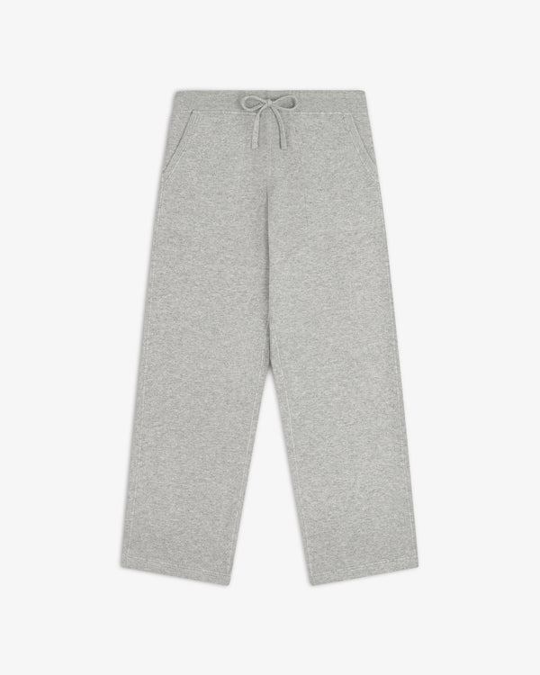 Pavilion Cashmere Sweatpant in light gray with elastic waistband, drawstring, and side pockets on white background.