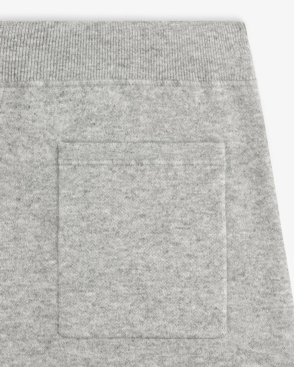 Close-up of the Pavilion Cashmere Sweatpant’s pocket, featuring a ribbed waistband and soft, textured fabric.
