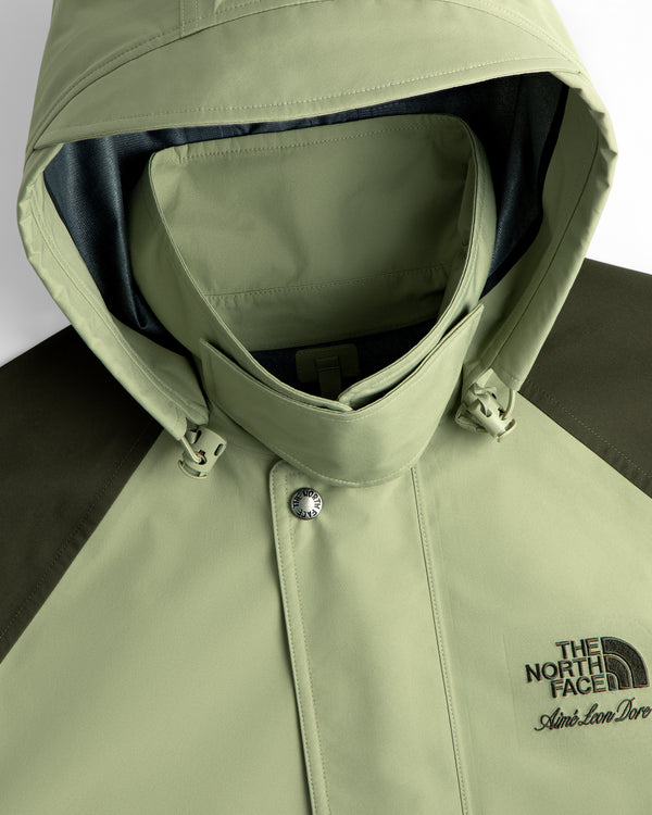 Light green ALD/The North Face GORE-TEX Trench with embroidered logos on the chest.