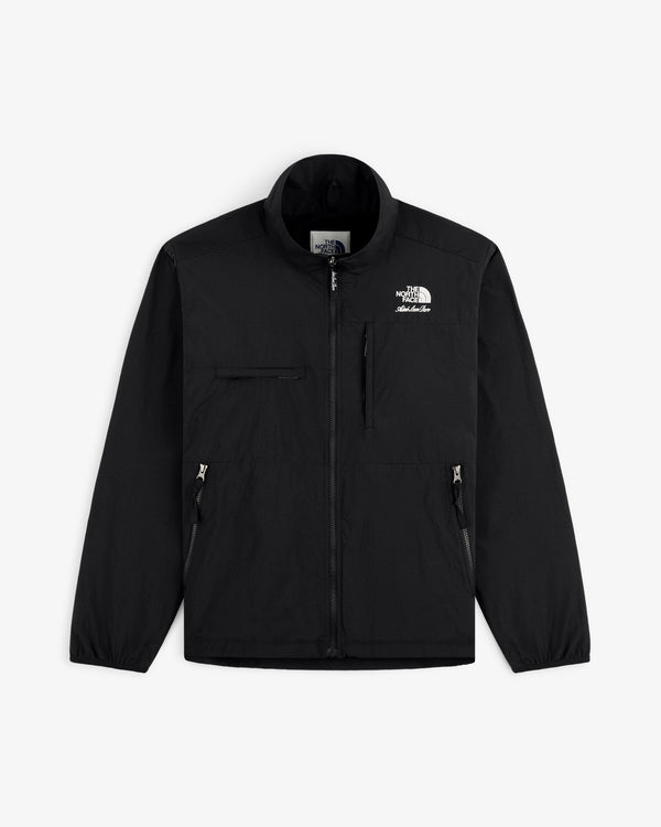 ALD / The North Face Nylon Denali Jacket in black with zip front, 3 pockets, and white logo on left chest.