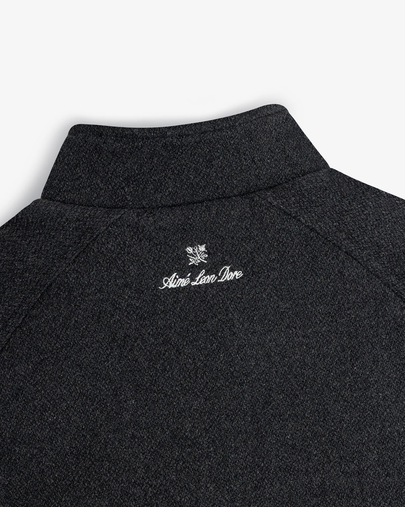 Back collar of the NY Highlanders Wool Varsity Jacket with Aimé Leon Dore and a small white crest embroidered.
