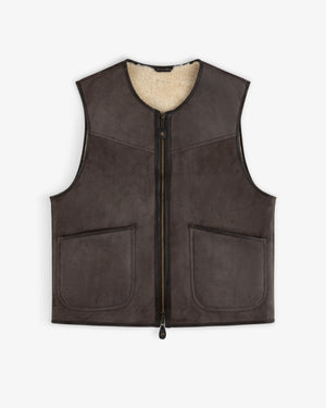 Shearling Biker Vest