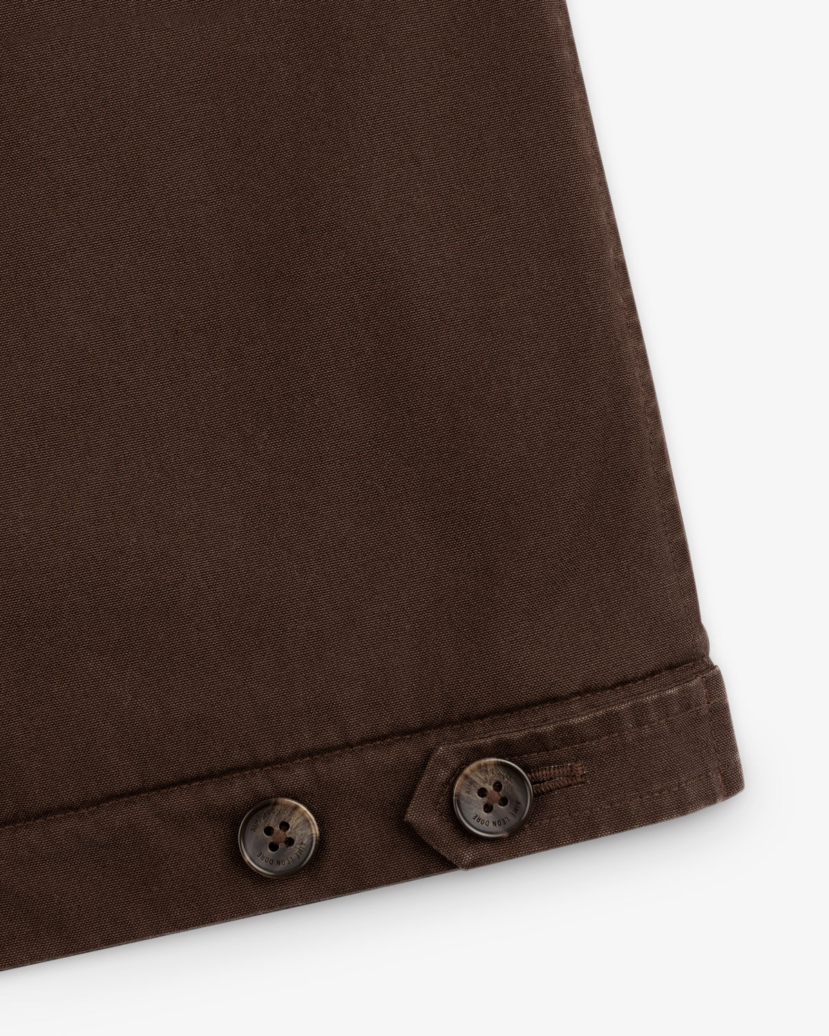 Brown Fleece Lined Mechanic Jacket cuff with two buttons.