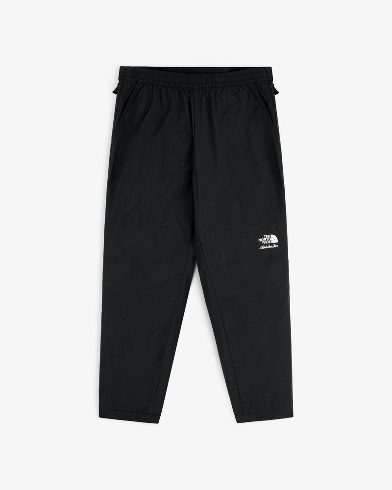 Black ALD/The North Face Nylon Denali Pant with elastic waist/cuffs, side pockets, and white logo on left thigh.