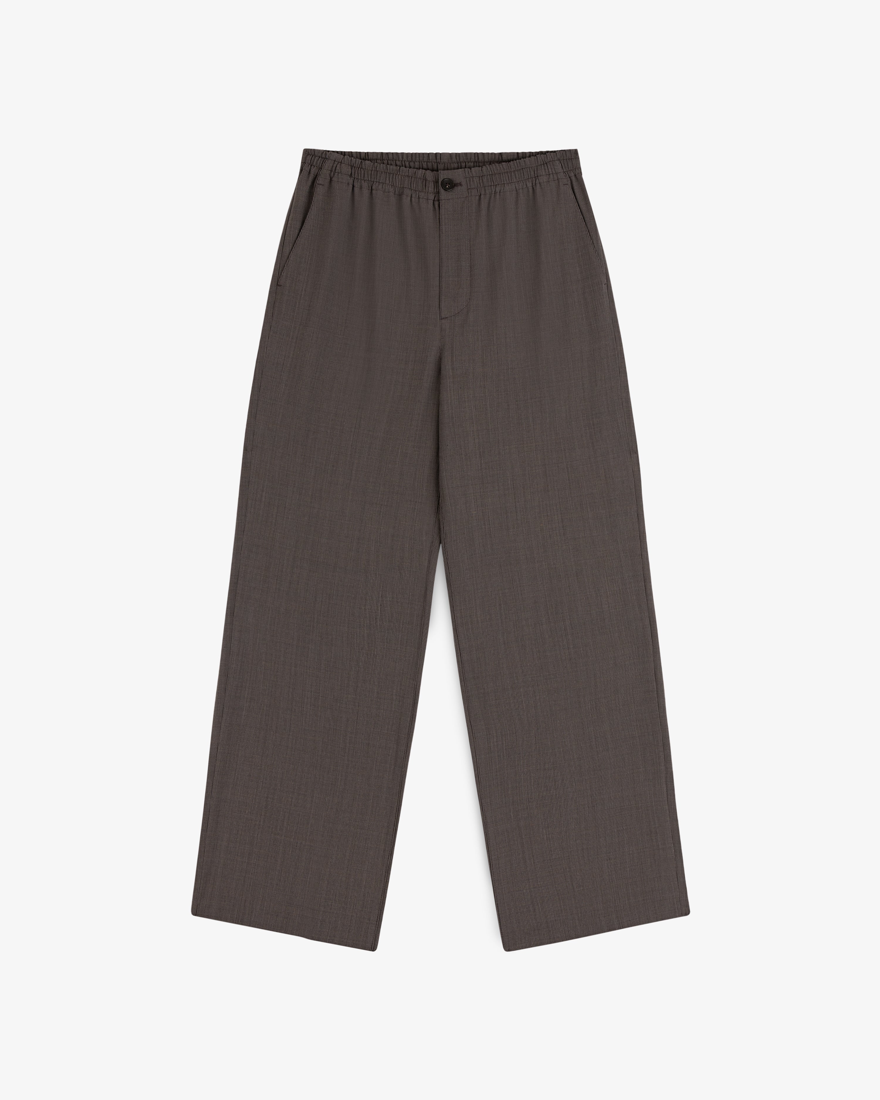 Houndstooth Elasticated Waist Trouser with wide legs and side pockets, shown flat on a white background.