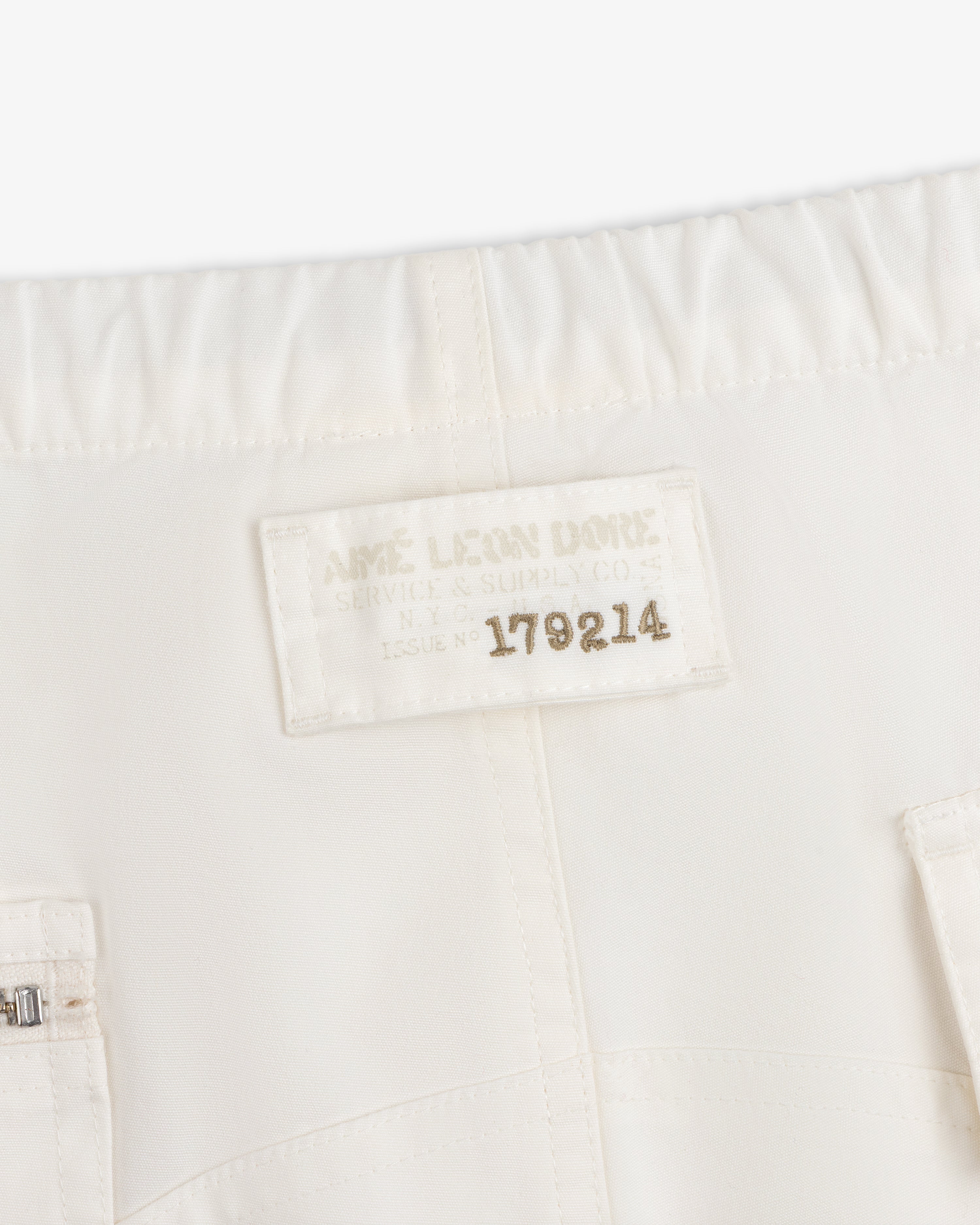 Off-white Garment Washed Aviator Pant with a rectangular label reading Aimé Leon Dore and the number 179214.