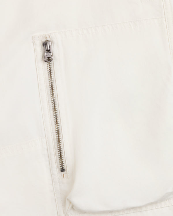 Close-up of a zippered pocket on off-white Garment Washed Aviator Pant.