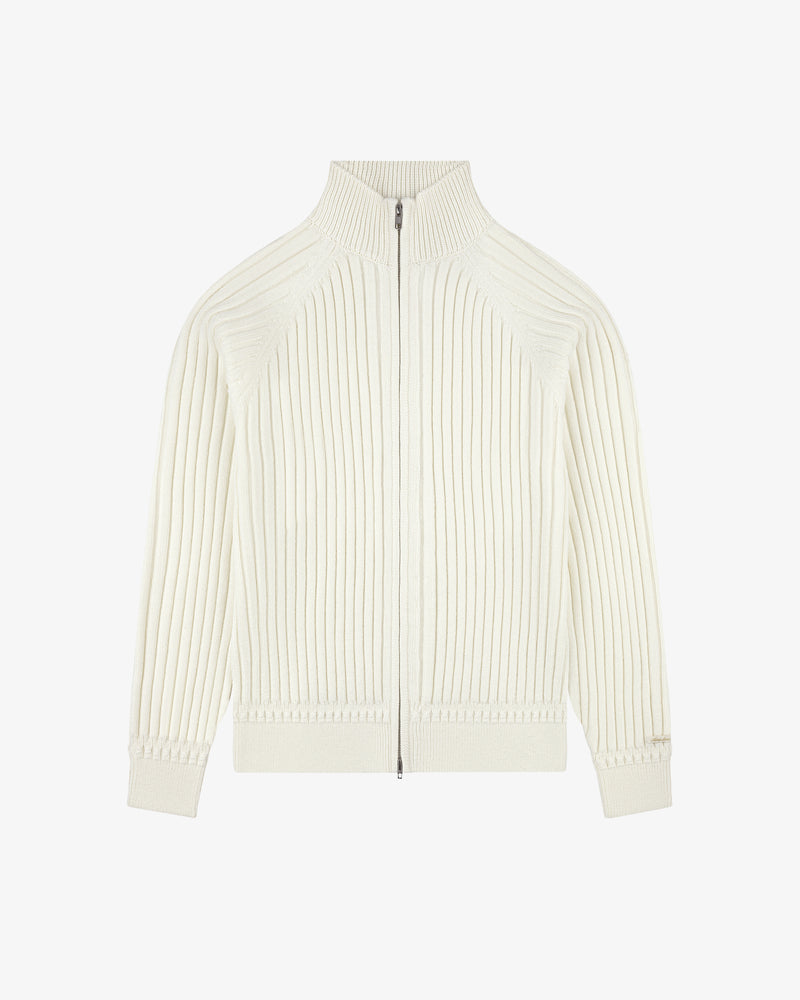 Drop Needle Full-Zip Sweater