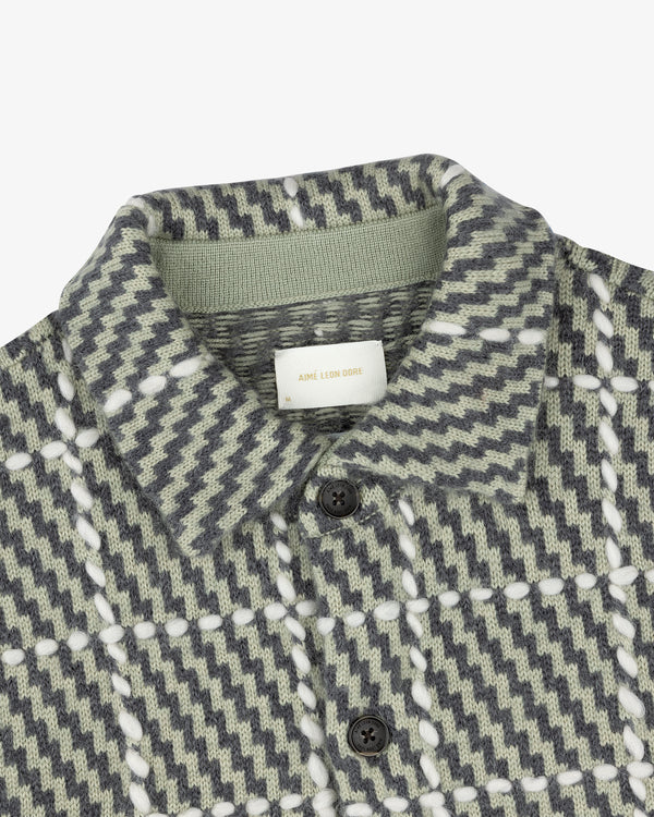 Plaid Hand-Knit Overshirt