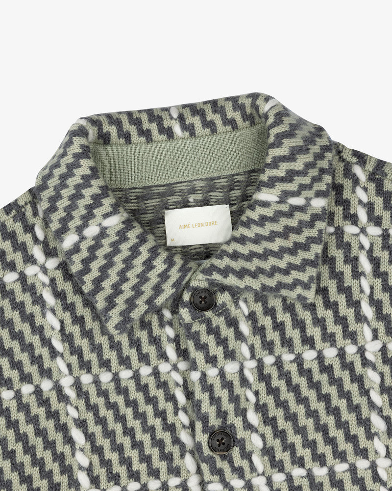Plaid Hand-Knit Overshirt