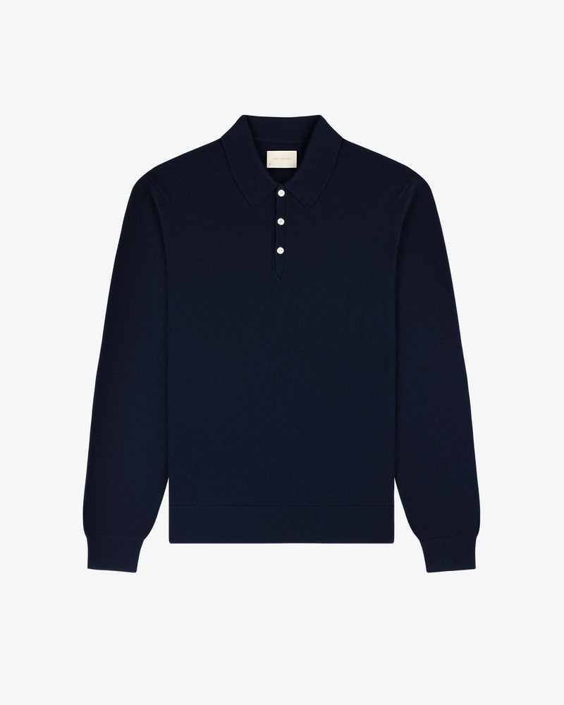 Long-Sleeve Merino Polo
