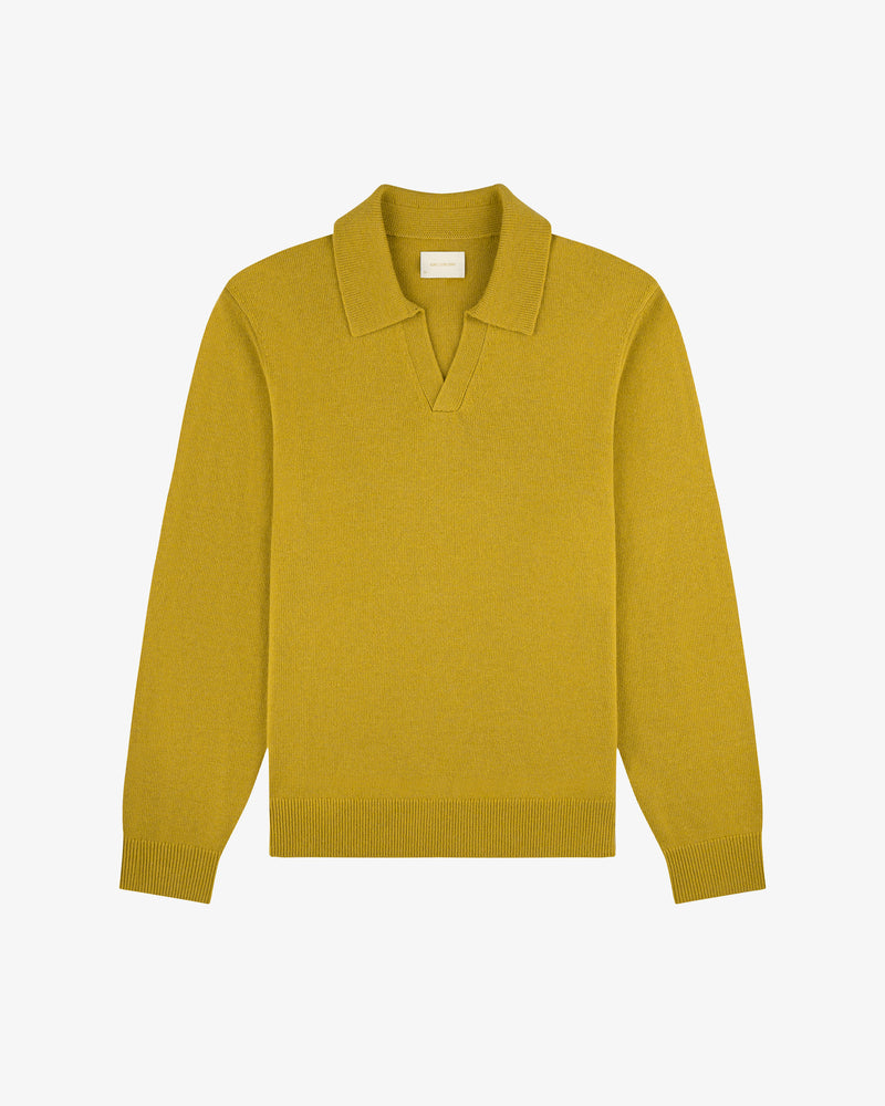 Wool Knit Polo Sweater