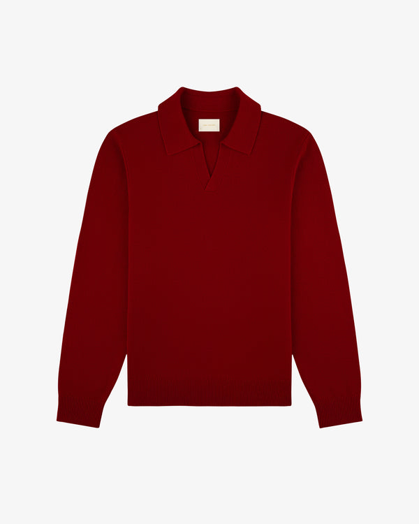 Wool Knit Polo Sweater