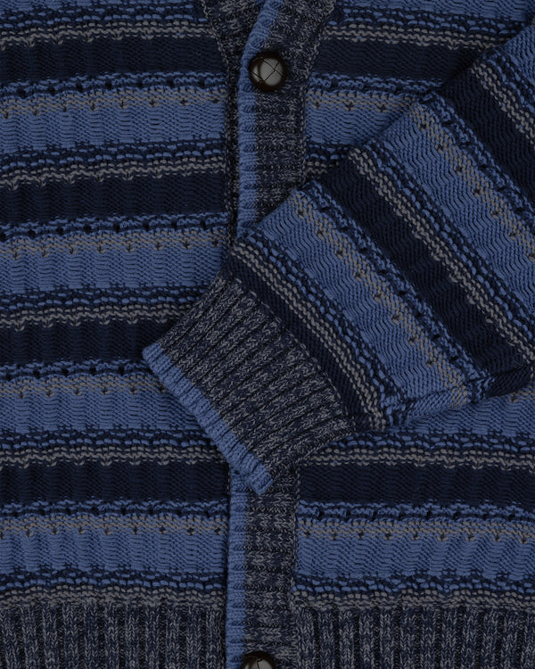 Jacquard Striped Cardigan