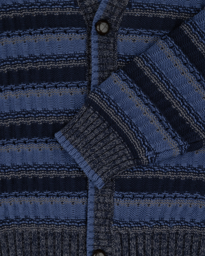 Jacquard Striped Cardigan