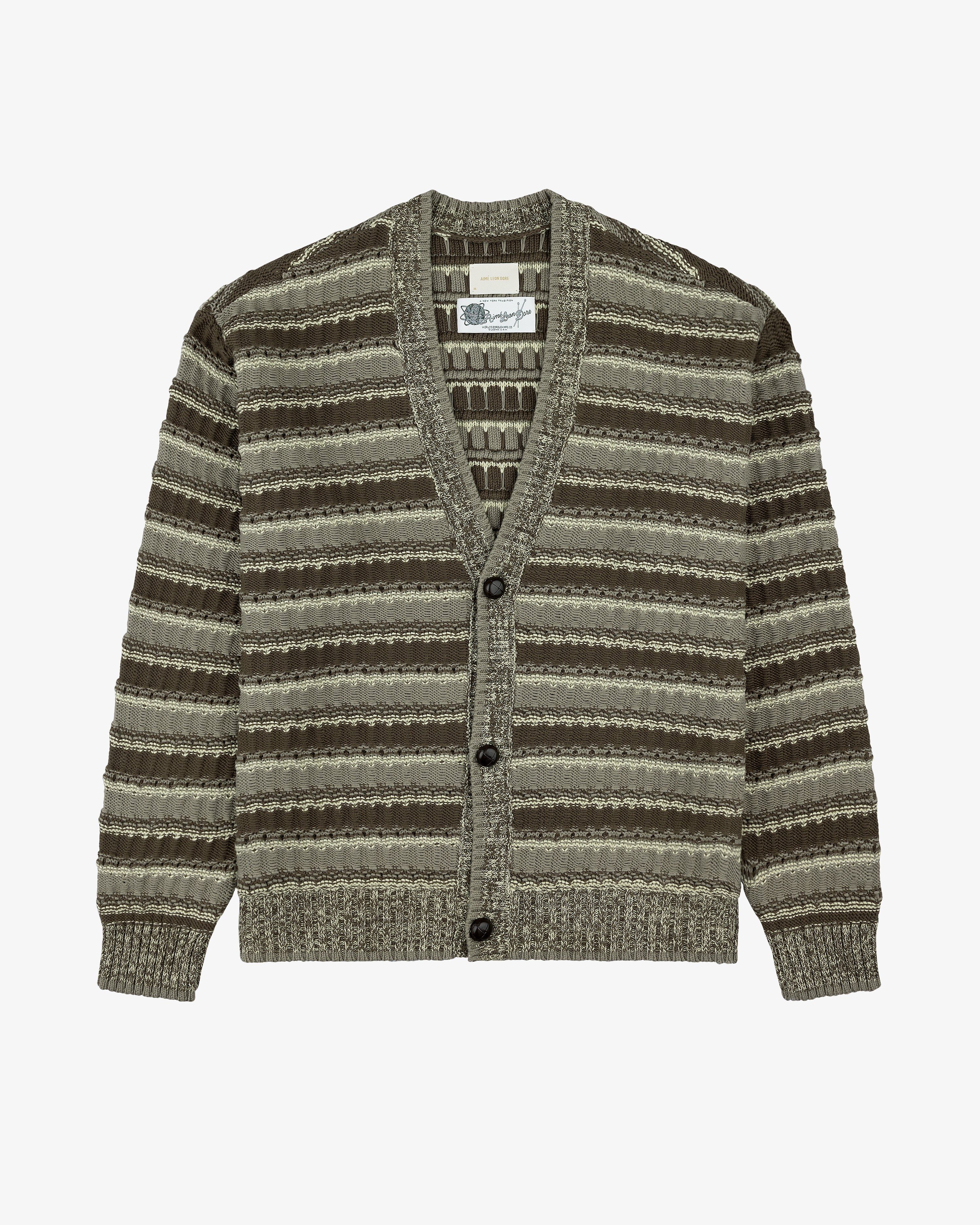Jacquard Striped Cardigan