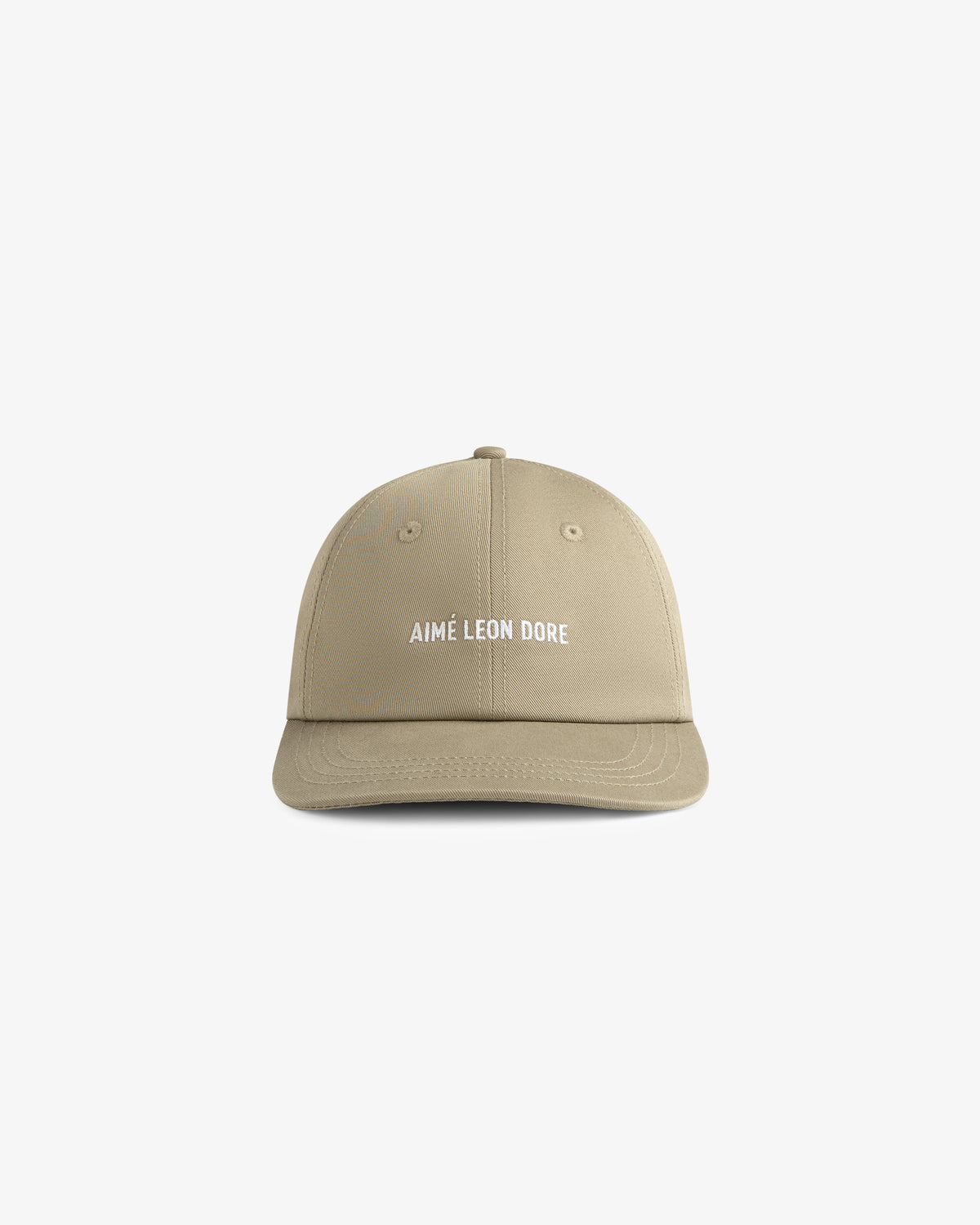 Core Logo Hat in beige with AIMÉ LEON DORE white embroidery on front, displayed against a white background.