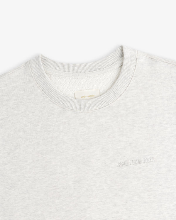 Light gray Tonal Logo Crewneck Sweatshirt with chest embroidery, shown flat on a white background.