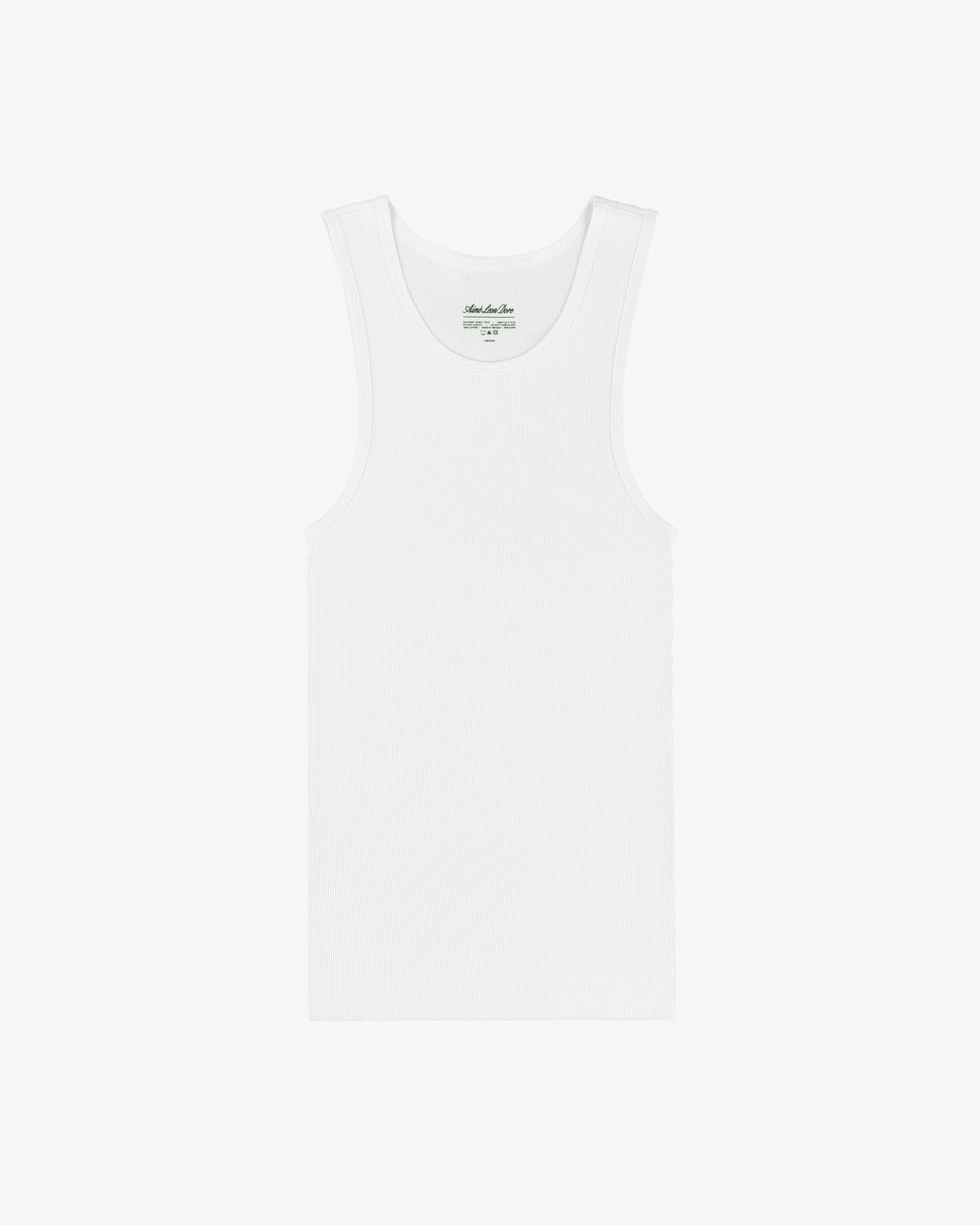 A Tank Top 3-Pack of plain white sleeveless ribbed tops is laid flat on a white background.