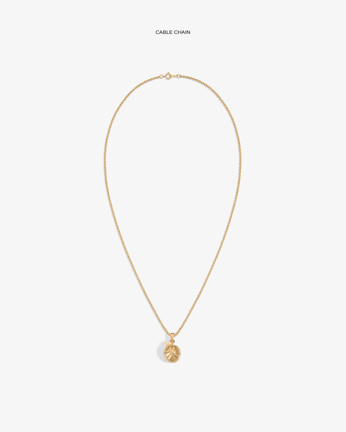 14Kt Sonny Apple Pendant on a gold cable chain, showcased centered against a white background.