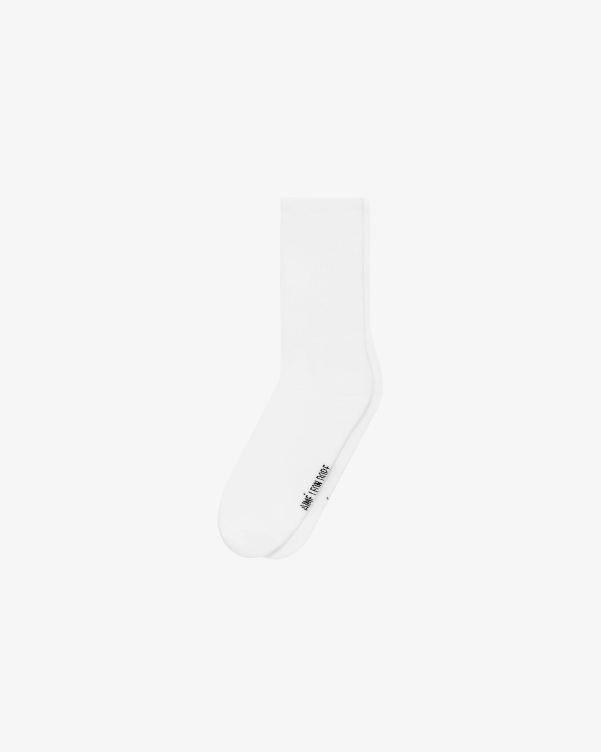 A Crew Sock 3-Pack in white with small black text near the toe, shown on a plain white background.