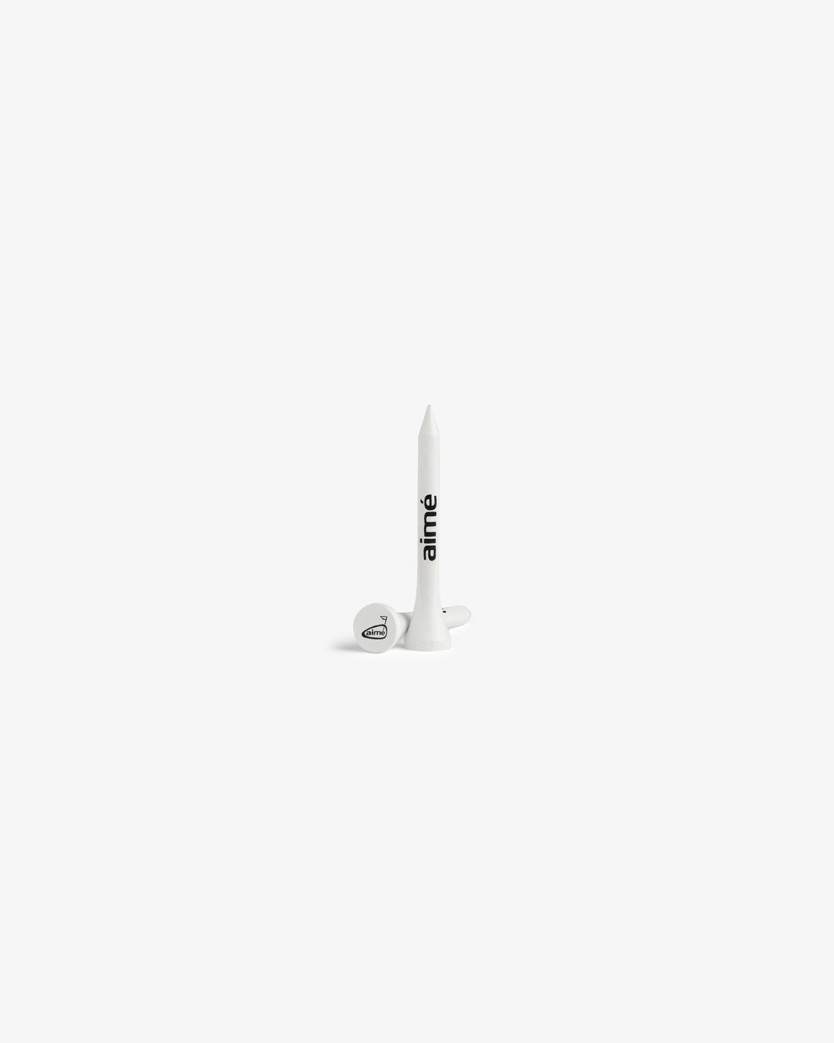 A box of ALD Golf Tees (50 Pack) stands upright with tees next to it on a plain white background.
