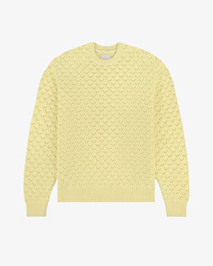 Eyelet Knit Crewneck Sweater