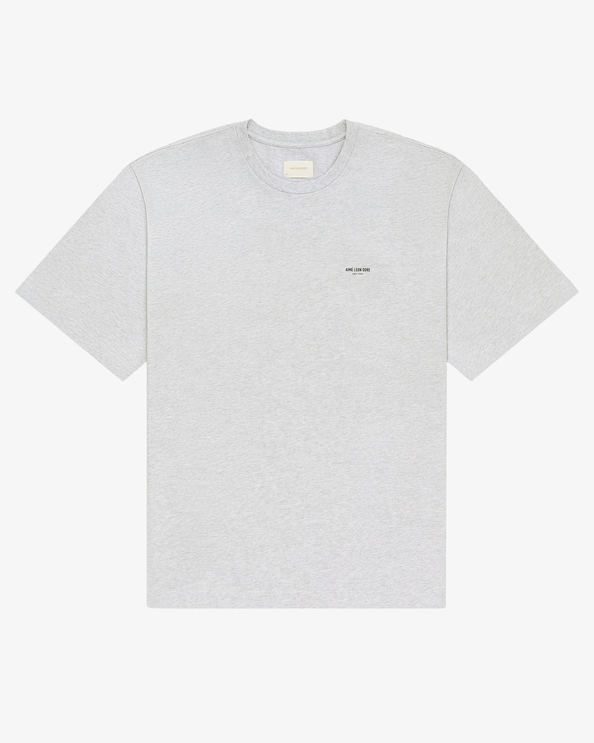 Light gray Micro Logo Tee with small black text on left chest, shown flat on a white background.
