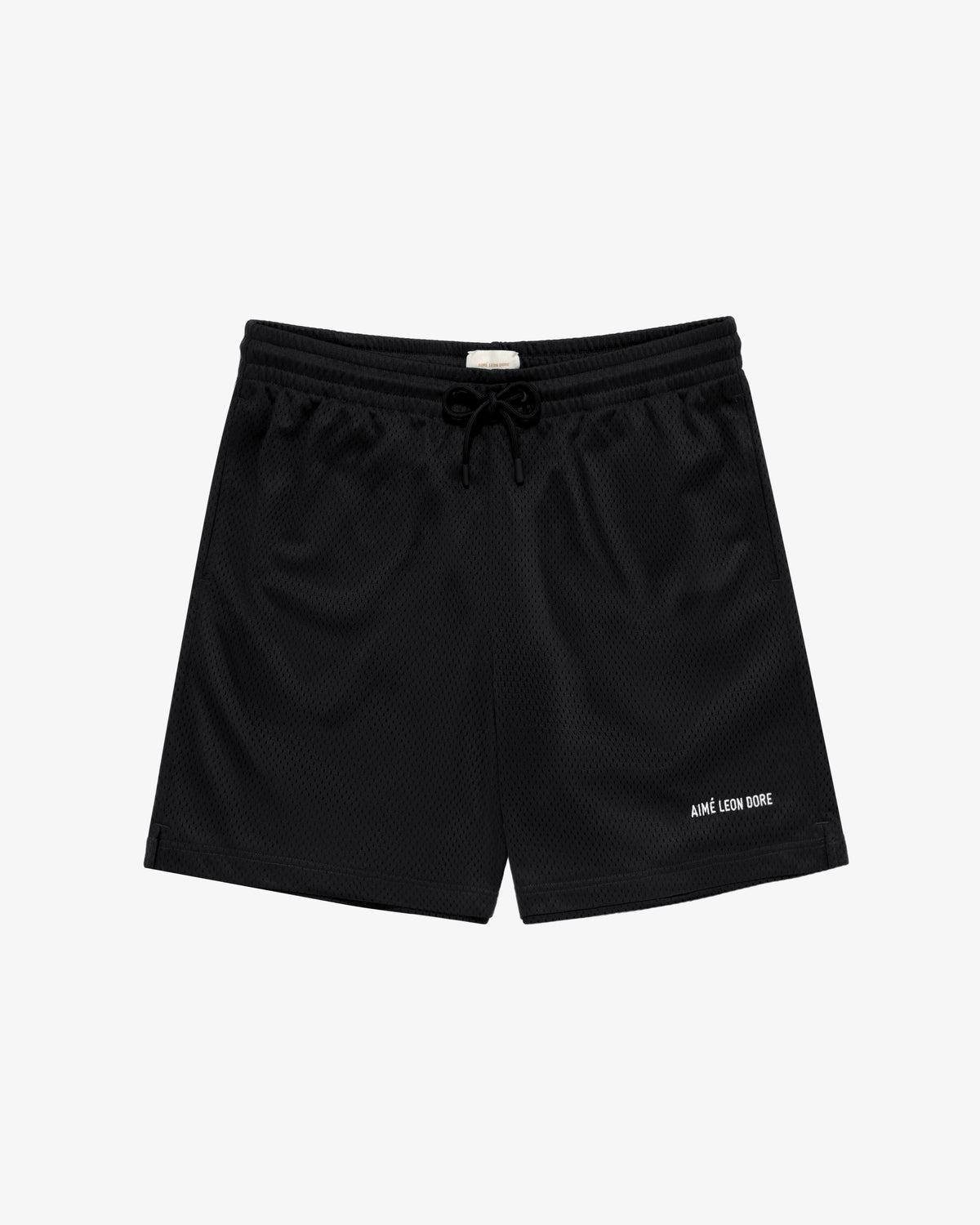 Logo Gym Short with a drawstring waistband and white Aime Leon Dore text on the lower left leg.