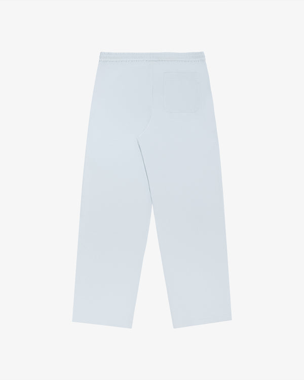 Cotton Lounge Pant in light blue with elastic waistband and back pocket, shown flat on a white background.