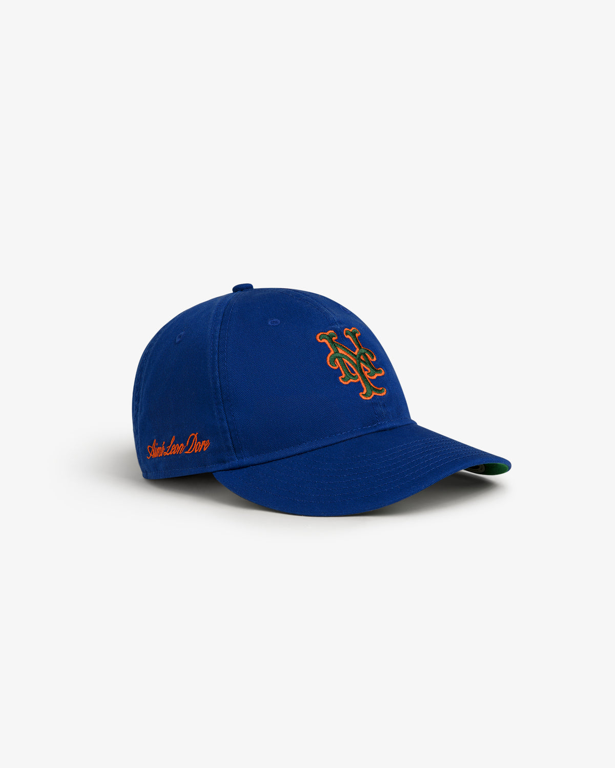 ALD / New Era Mets Retro Fit Hat with orange/yellow NY logo and Stadium Day embroidered on the side.
