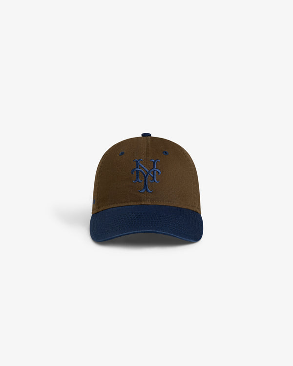 ALD / New York Mets Colorblock Ballpark Hat with blue brim and NY logo, centered on a white background.
