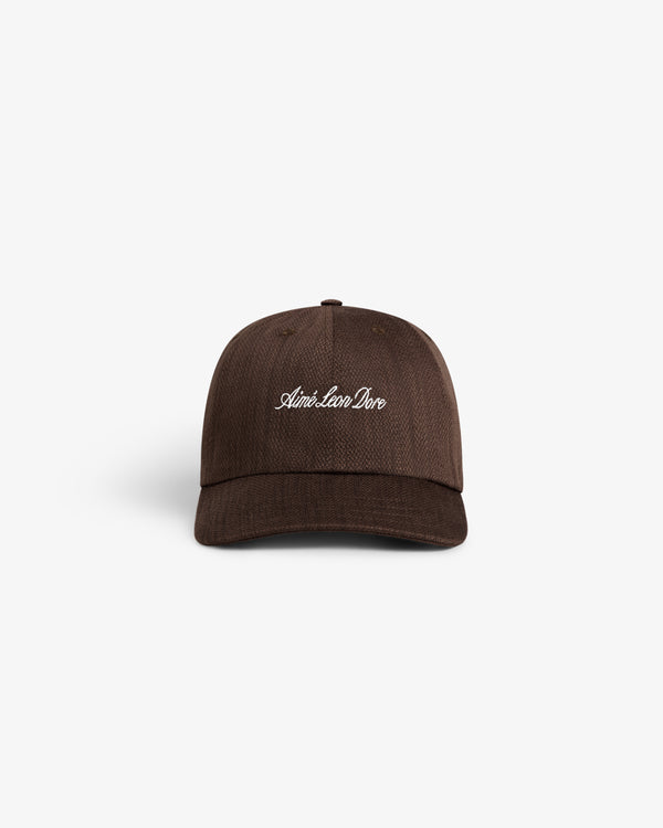 Linen Blend Heritage Hat in brown with white “Advisory Dare” embroidery, shown on a white background.