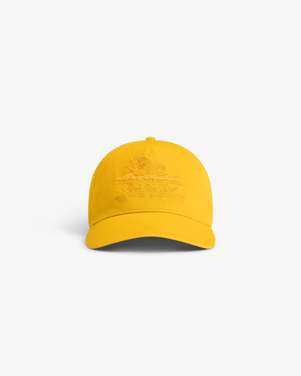 Sun Faded Unisphere Hat with embroidered front design and text, shown against a white background.