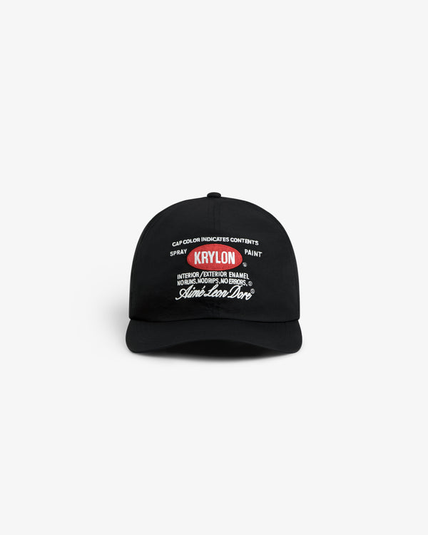 Krylon Label Hat: Black baseball cap with white and red KRYLON SPRAY PAINT text and front branding.