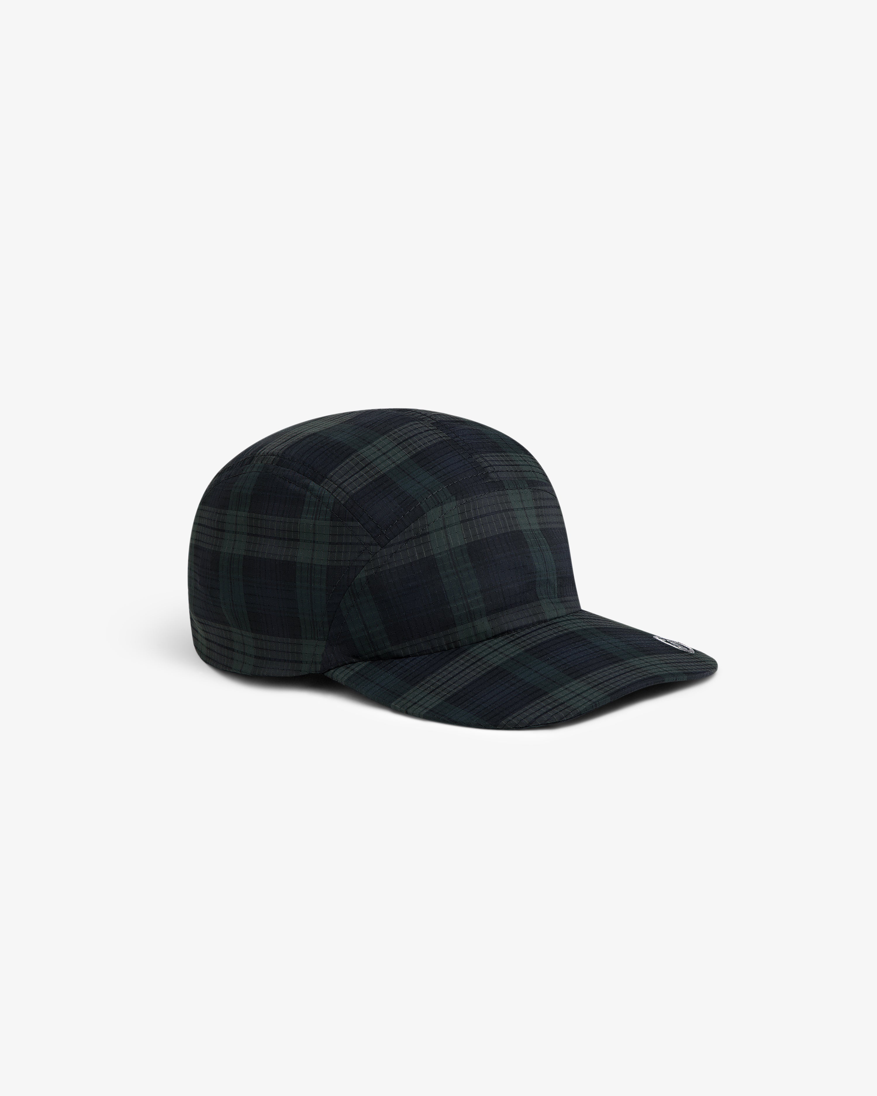The ALD Golf Performance Sport Hat is a dark green and black plaid five-panel cap with a curved brim.