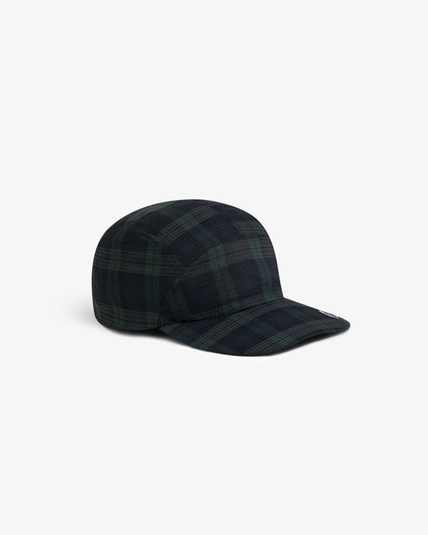 The ALD Golf Performance Sport Hat is a dark green and black plaid five-panel cap with a curved brim.