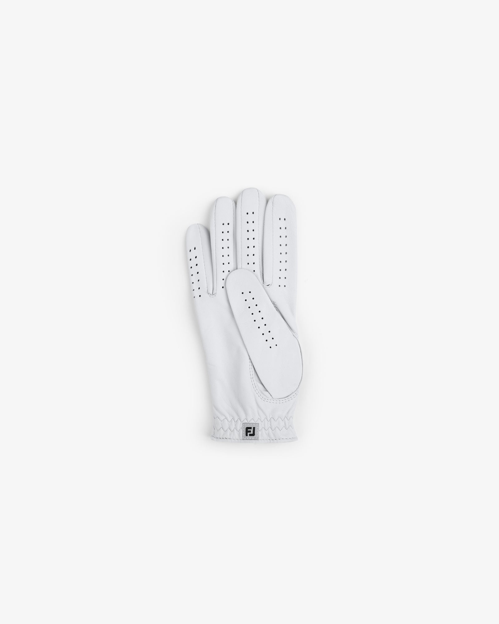 ALD / FootJoy StaSof Heritage Glove (Right), white with ventilation holes, shown palm-up on a white background.