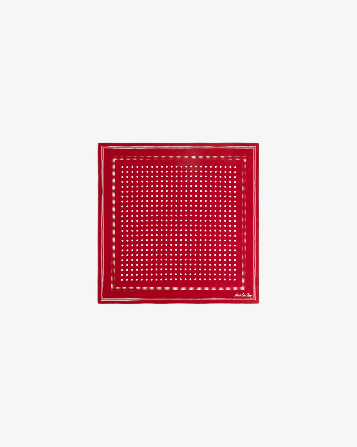 Polka Dot Bandana in red with a white dotted pattern and double-lined border, centered on a white background.