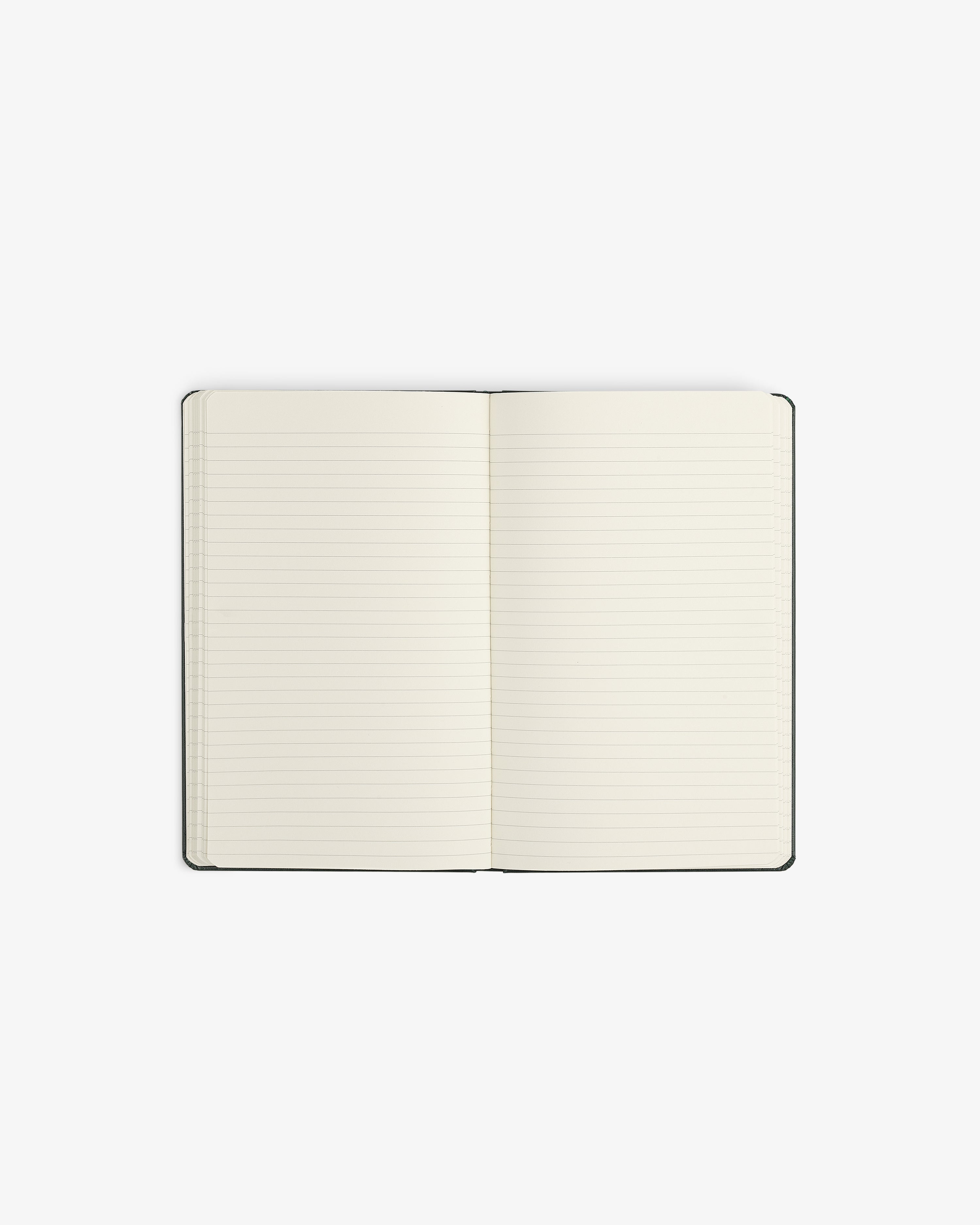 Crest Sketchbook—an open, lined notebook with blank pages on a white background.