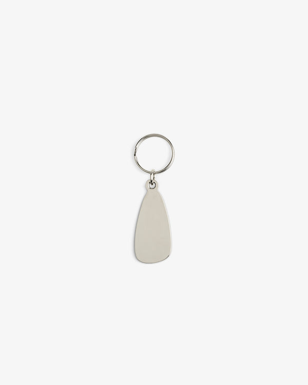 ALD Golf Keychain: Sleek silver teardrop pendant on a round keyring, shown on a white background.
