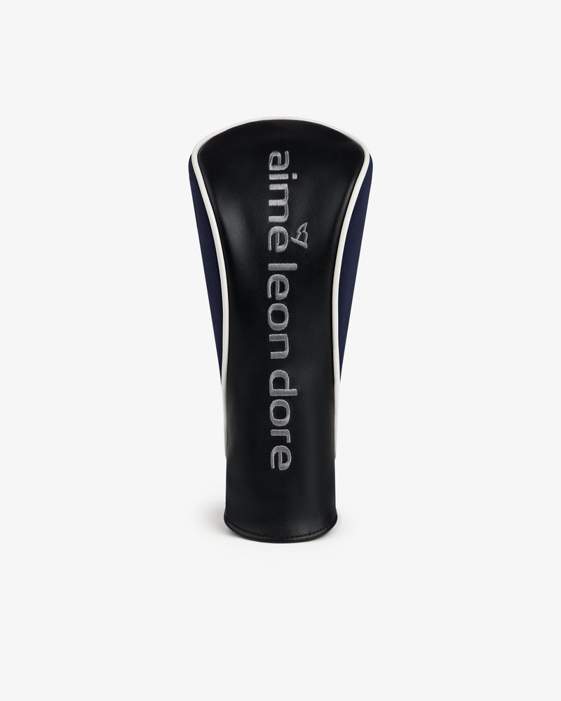 ALD Golf Driver Cover in black with a small white embroidered logo, pictured on a white background.