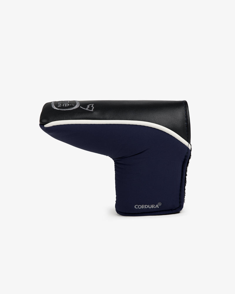 The ALD Golf Putter Cover in black and navy CORDURA® with white trim, shown on a plain white background.