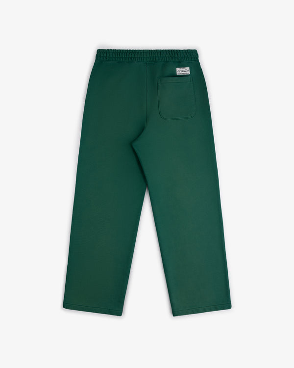 Sun Faded Sweatpants in green with an elastic waistband and a back pocket, shown flat on a white background.
