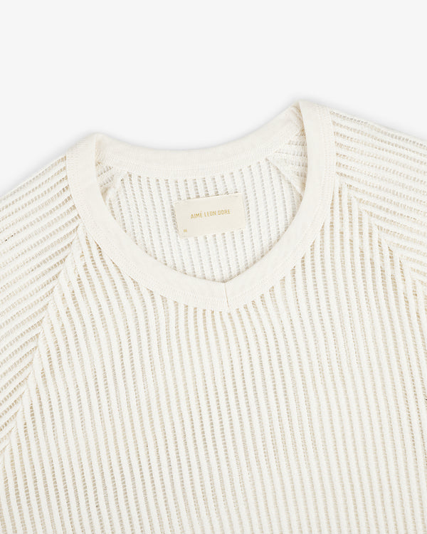 Mesh V-Neck Tee shown from the shoulders up against a white background.